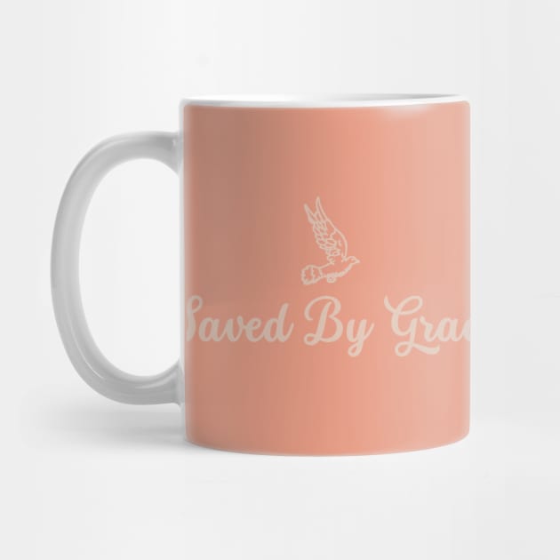 Saved By Grace - Bible Verse Christian Dove Design by Heavenly Heritage